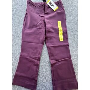 Max and‎ Mia Pants Womens Small Burgundy Crop Dress Pants Stretch Business New